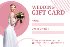 Flower Shop Proposal with Beautiful Bride Holding Wedding Bouquet