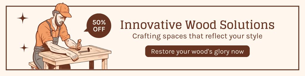 Plantilla de diseño de Innovative Wood Solutions with Working Carpenter Twitter 