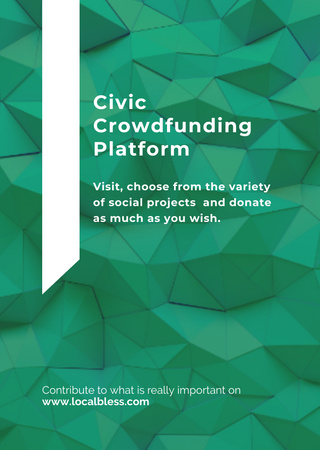 Crowdfunding Platform With Geometrical Pattern Postcard A6 Vertical Design Template