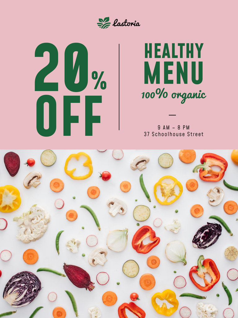 Discount on Healthy Nutrition Products on Pink Poster 36x48in Modelo de Design