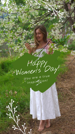 Platilla de diseño Women’s Day Greeting With Blooming Tree TikTok Video