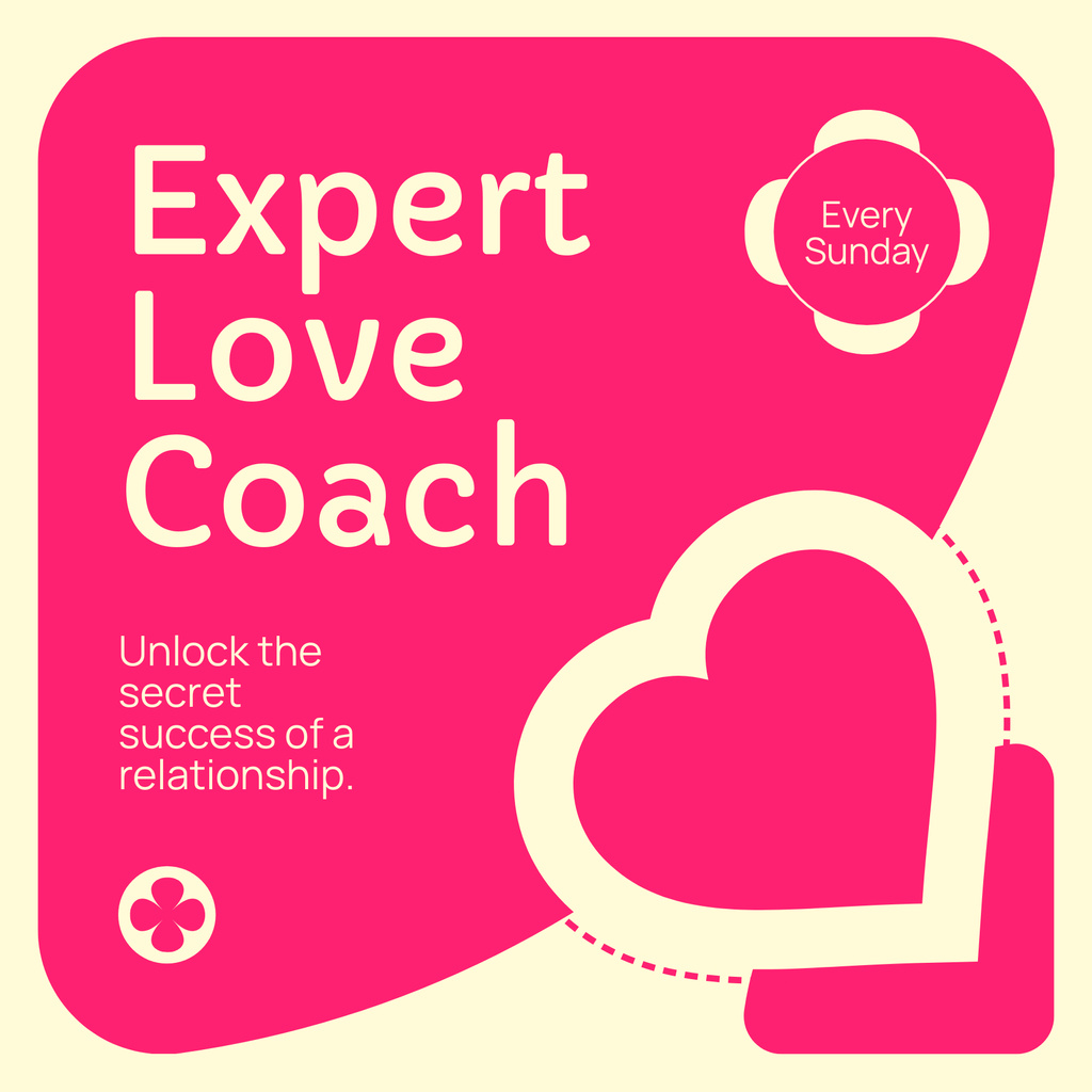 Online Show Topic with Expert Love Coach Podcast Coverデザインテンプレート