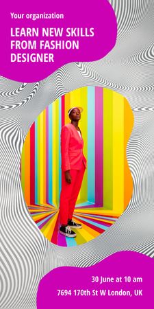 Fashion Designer in Psychedelic Room Graphic Design Template