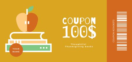 Platilla de diseño Thanksgiving Special Offer on Books with Illustration Coupon Din Large