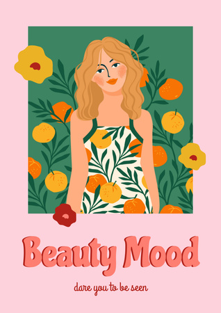 Beauty Inspiration with Creative Woman's Portrait Poster A3 – шаблон для дизайна