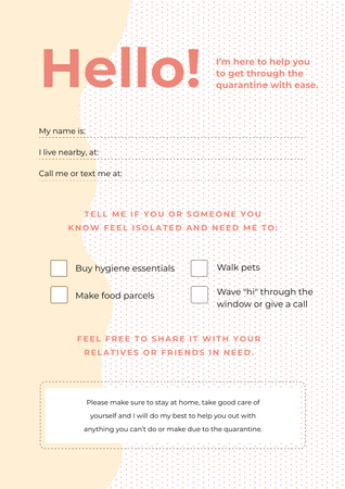 Template di design Volunteer Help Offer for people on Self-isolation Poster