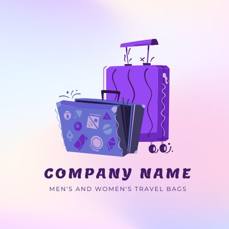 Plantilla de diseño de Varias bolsas de viaje para hombres y mujeres. Animated Logo 