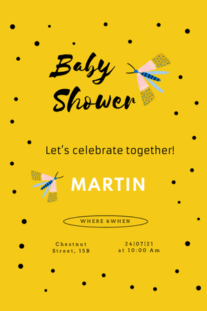 Baby Shower Celebration Announcement Invitation 6x9in Design Template