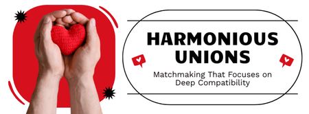 Ontwerpsjabloon van Facebook cover van Promotie van diensten voor het vinden van harmonieuze relaties