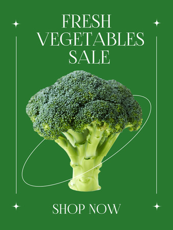 Modèle de visuel Offre de vente de légumes frais en épicerie - Poster US