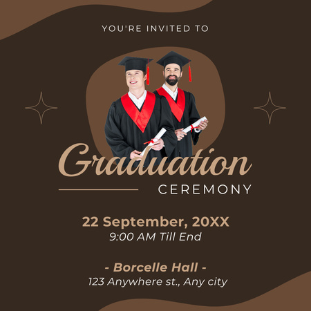 Platilla de diseño Graduation Ceremony Announcement on Brown Instagram