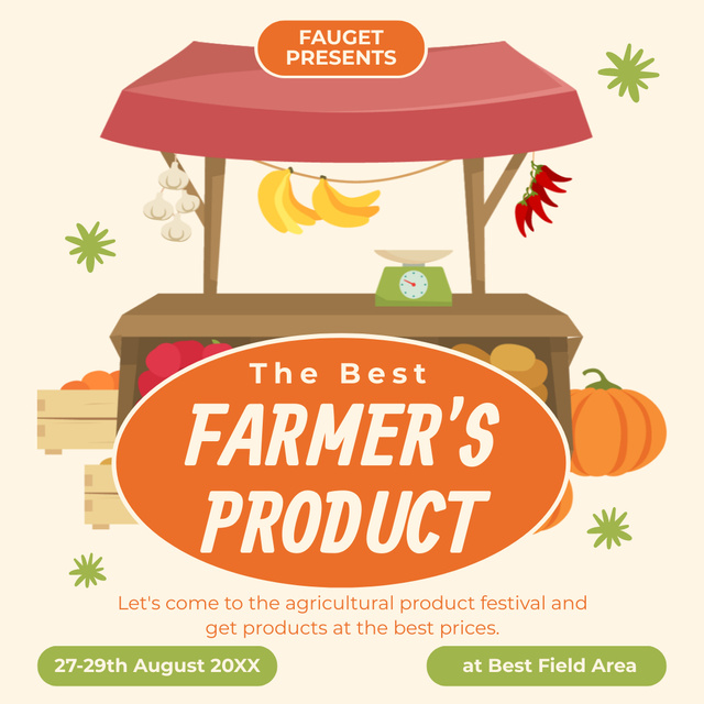 Best Farm Products Offered by Farmers Market Instagram AD Design Template
