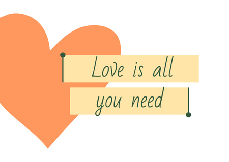 Ontwerpsjabloon van Postcard van liefde inspiratie met hart icoon