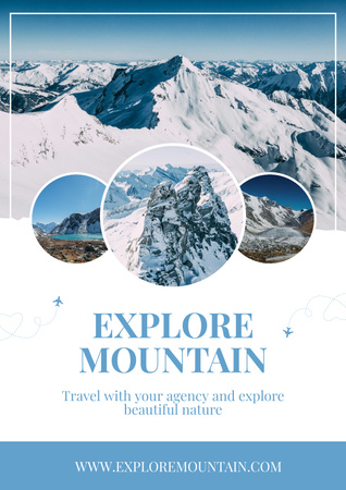 Mountain Hiking Tour Poster Design Template