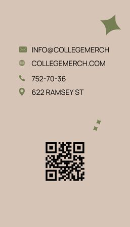 Plantilla de diseño de Oferta oficial de ropa y mercadería universitaria Business Card US Vertical 