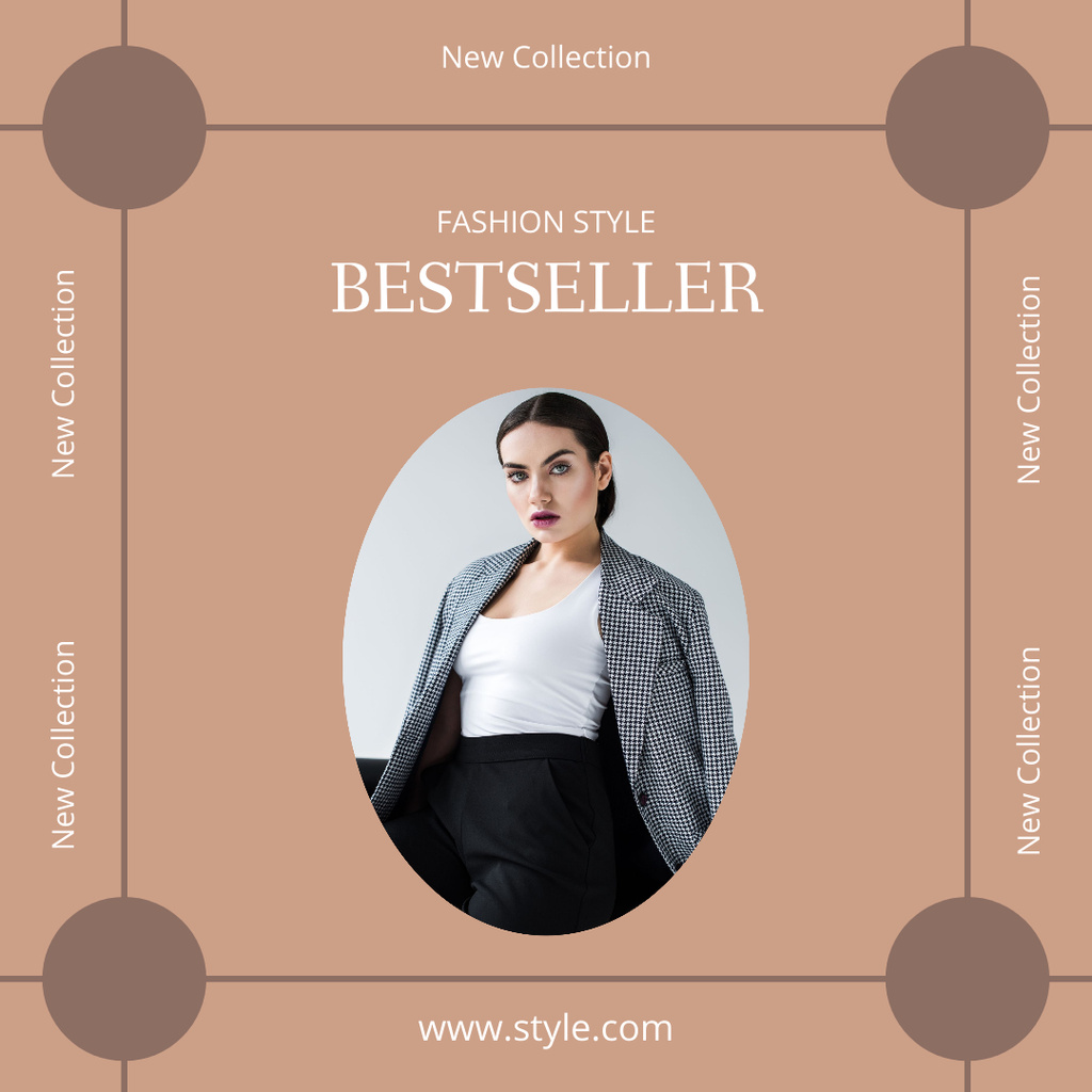 New Female Collection of Wear on Beige Instagram Design Template