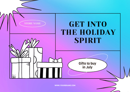 Christmas in July Gift Ideas Card – шаблон для дизайну