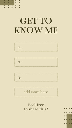 Designvorlage Get to Know Me Quiz für Instagram Story