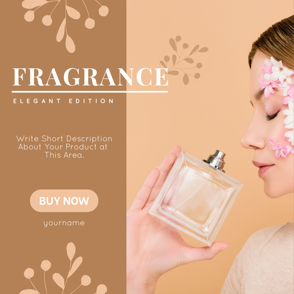 Beautiful Woman with Floral Fragrance Instagram AD Tasarım Şablonu