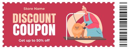Discount on Pets Beauty Services Coupon Design Template