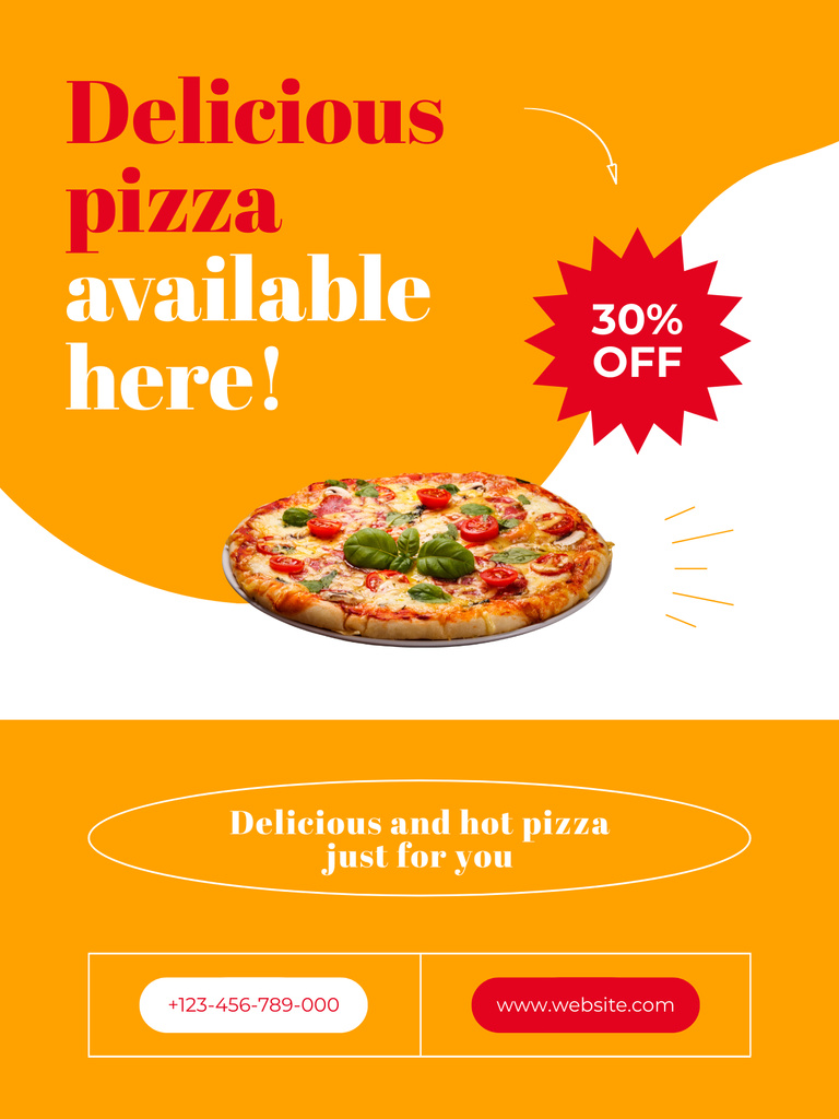 Fresh Pizza Discount Offer Poster US Modelo de Design