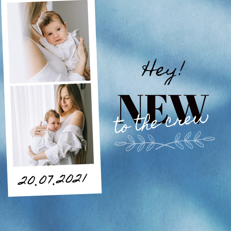Designvorlage Birthday Greeting with Mother and Newborn Baby für Instagram