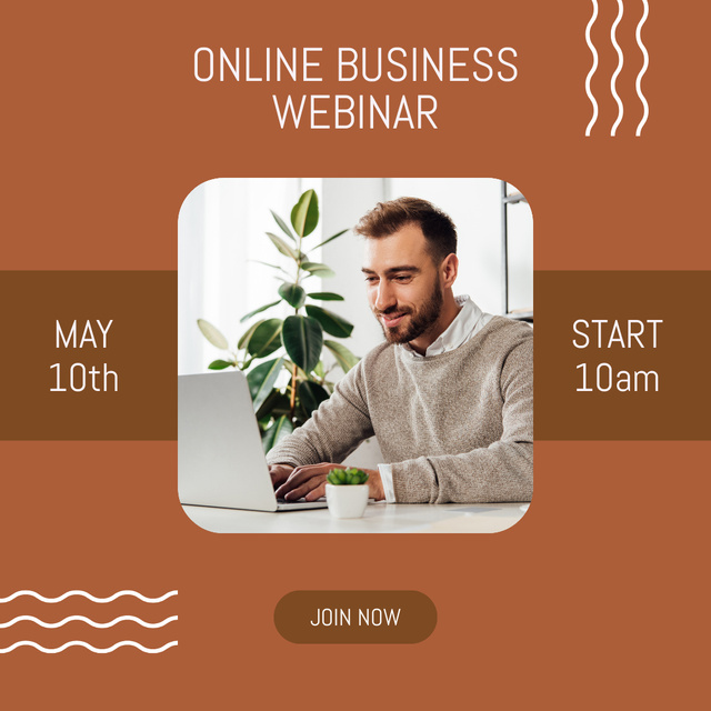 Online Business Webinar Announcement Instagram – шаблон для дизайна