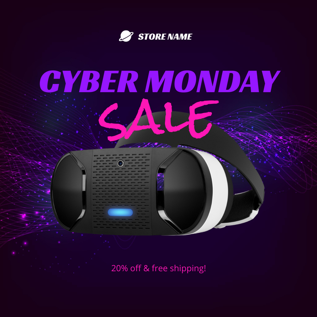 VR Glasses Sale on Cyber Monday Instagram Design Template