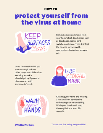 Koronavírus elleni védekezési intézkedések Poster 8.5x11in tervezősablon