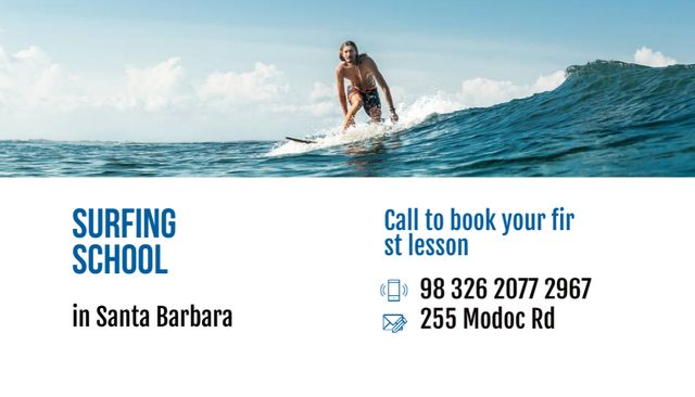 Windsurfing School Offer Business Card US tervezősablon