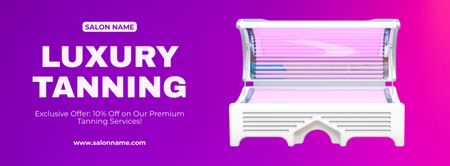 Luxury Tanning Salon Services with Quality Equipment Facebook cover Design Template