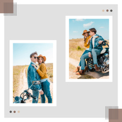Photograph of a Young Couple on a Motorcycle