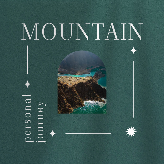 Travel Inspiration with Mountain Landscape Instagram Design Template