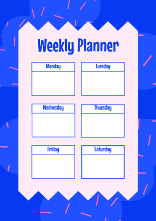 Modèle de visuel Horaire hebdomadaire en bleu - Schedule Planner