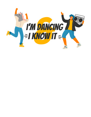 Dancing Clown with Boombox and Horseman T-Shirt Design Template