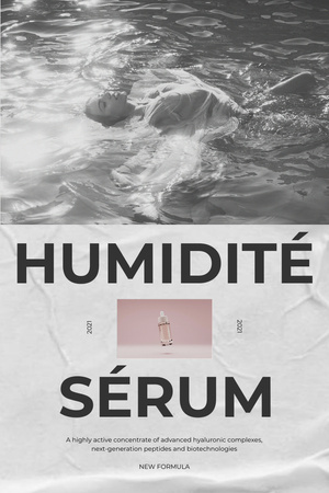 Skincare Serum Offer with Woman in Water Pinterest Tasarım Şablonu