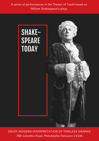 Template di design spettacoli di shakespeare in teatro Poster