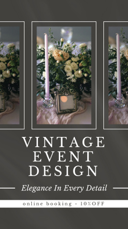Elegantní služby Vintage Event Design Instagram Story Šablona návrhu