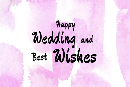 Wedding Wishes On Watercolor Pattern Postcard 4x6in Design Template