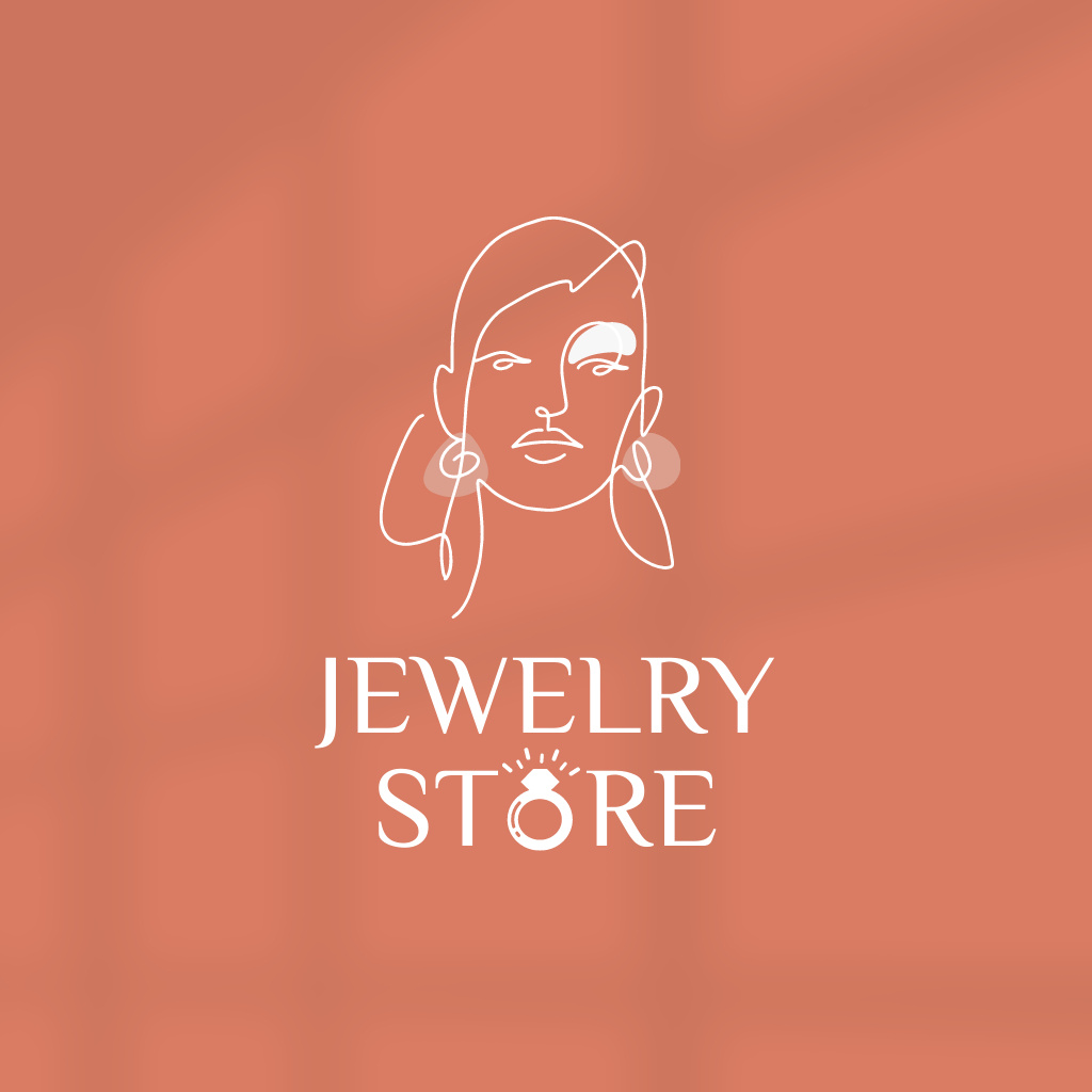 Jewelry Collection Announcement with Stylish Girl Logo tervezősablon