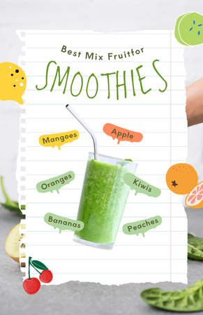 Szablon projektu Fresh Organic Smoothies Recipe Card
