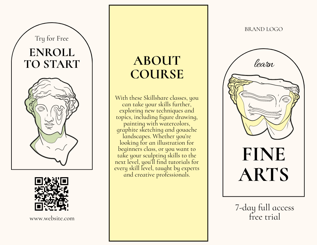 Contemporary Art Course Offer Brochure 8.5x11in – шаблон для дизайна