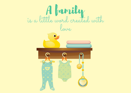 Cute Citation about Family Card Design Template