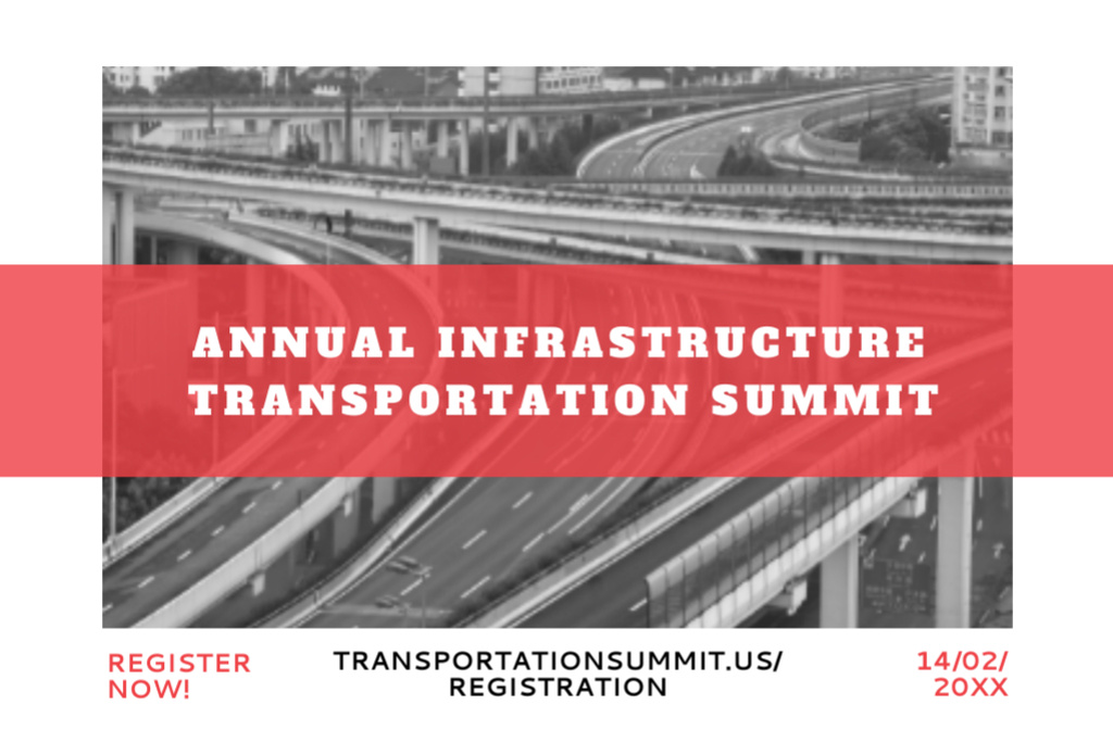 Annual Infrastructure Transportation Event With Highway Postcard 4x6in – шаблон для дизайна