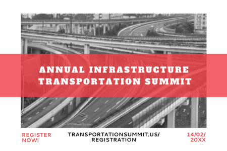 Každoroční akce Infrastrukturní dopravy s dálnicí Postcard 4x6in Šablona návrhu