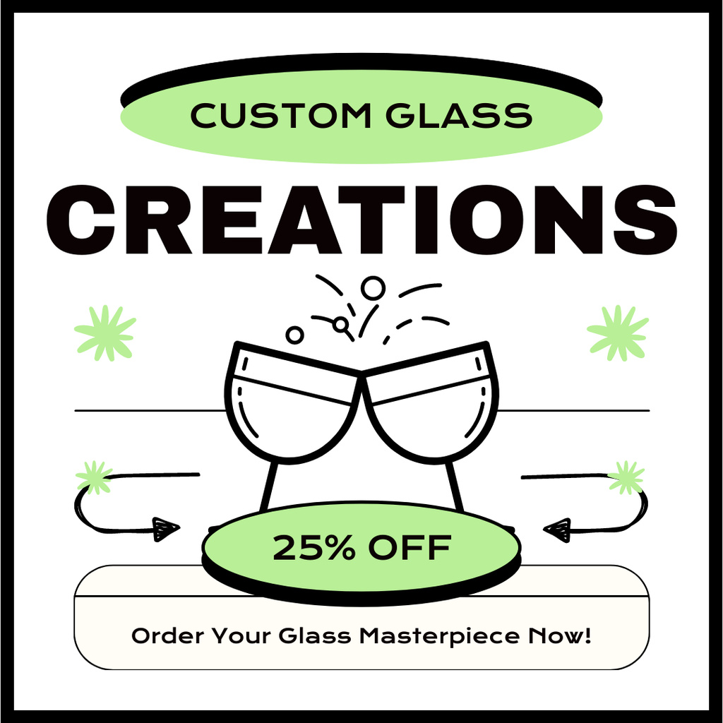 High Quality Glassware At Reduced Price Offer Instagram AD Design Template