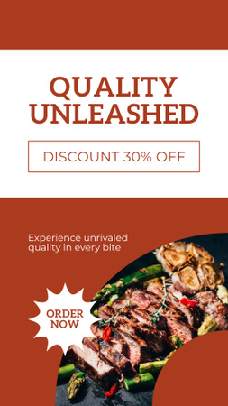 Fast Casual Restaurant Ad with Tasty Grilled Instagram Story Design Template