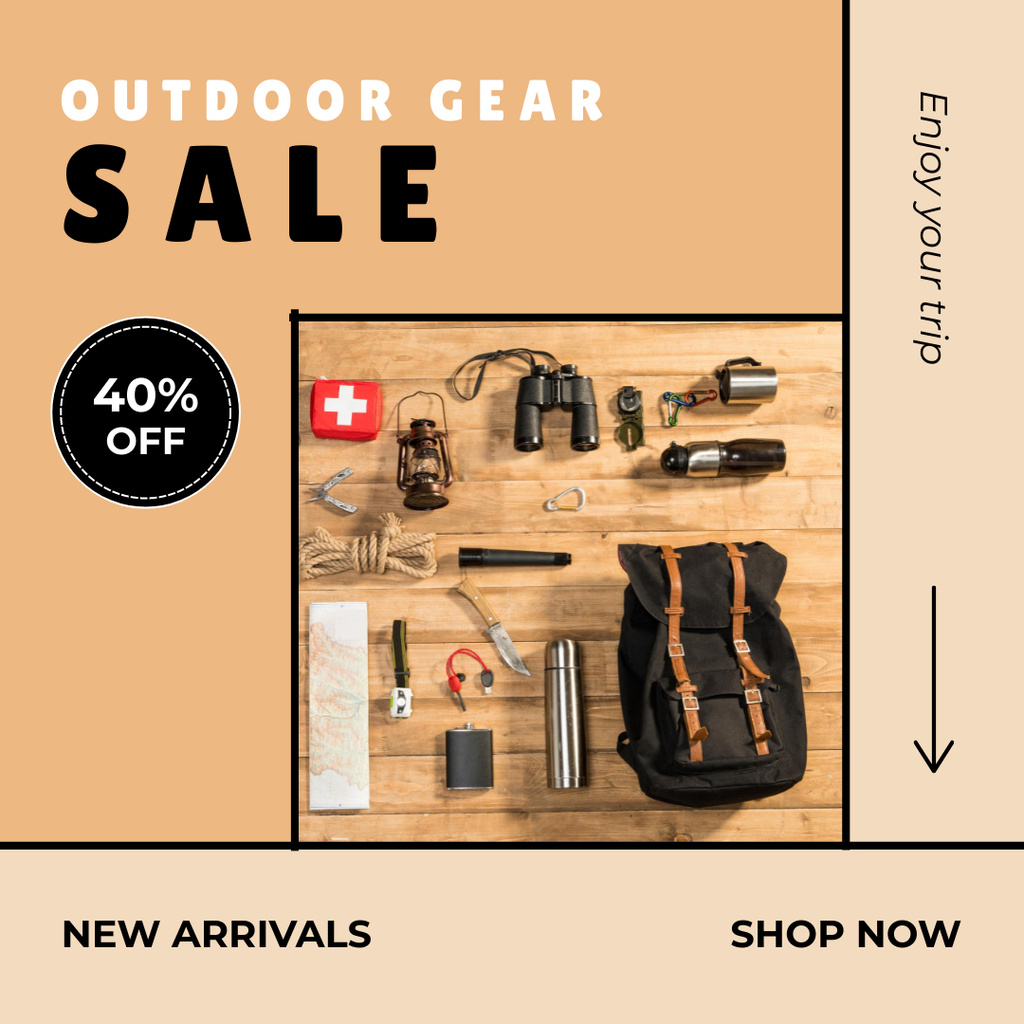Outdoor Gear Sale Announcement Instagram AD Πρότυπο σχεδίασης
