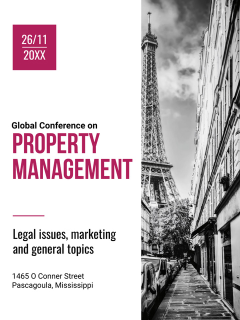 Modèle de visuel Property Management Conference City Street View - Poster US