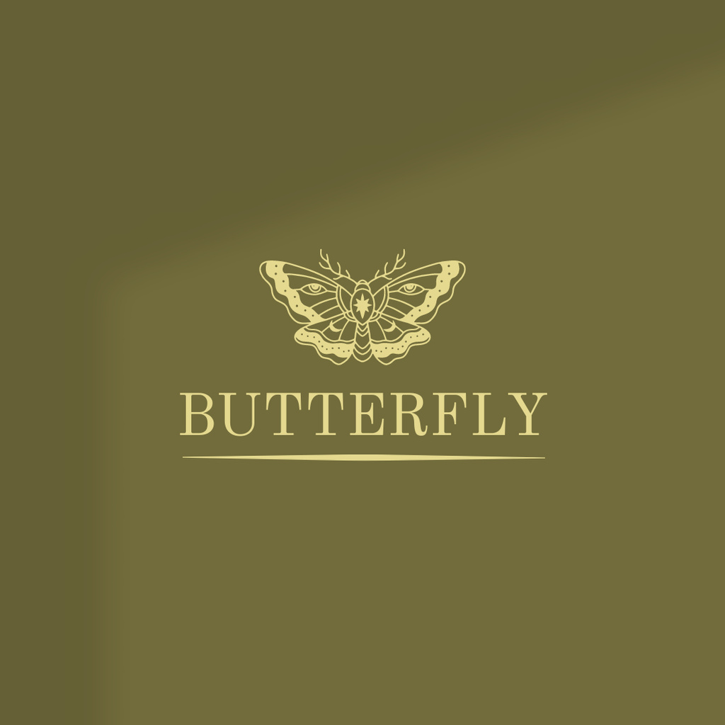 Store Emblem with Butterfly Logo 1080x1080pxデザインテンプレート